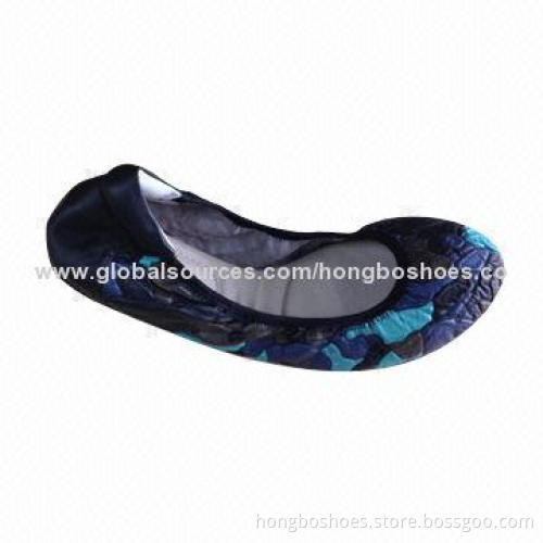 Round Toe Women's Ballet Shoe, Leather Cushion, Elastic, Flat Heel